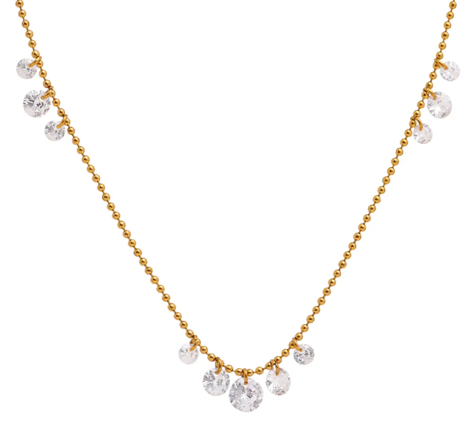 3 Sided Zircon Necklace