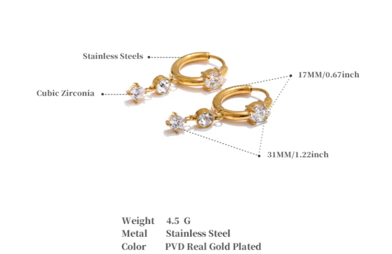 Hoops with drop pendant