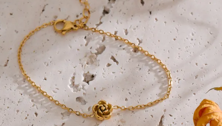 Dainty Rose Chain Bracelet