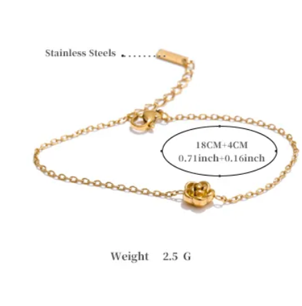 Dainty Rose Chain Bracelet