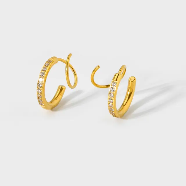 Diamond spiral earrings