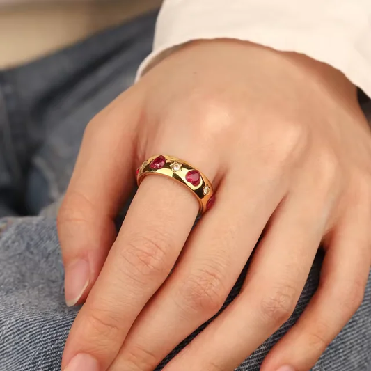 Ruby heart Ring
