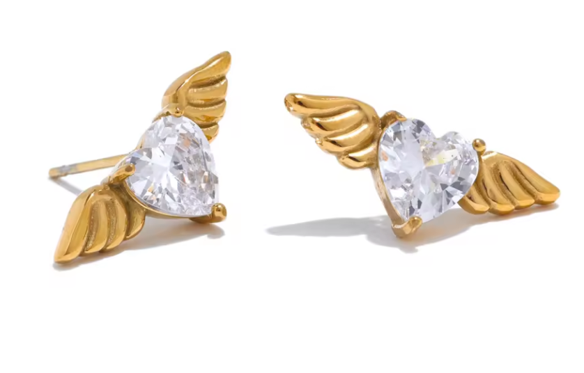 Angel Heart Stud Earrings