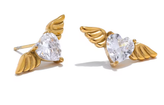 Angel Heart Stud Earrings