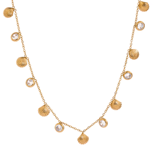 Shiny Conch shell drop necklace