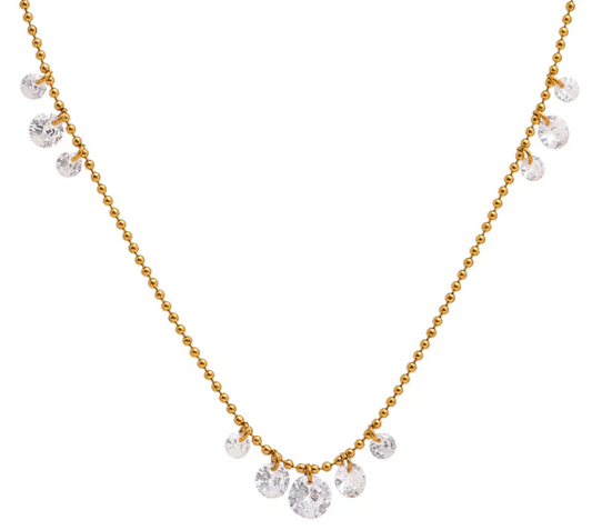 3 Sided Zircon Necklace