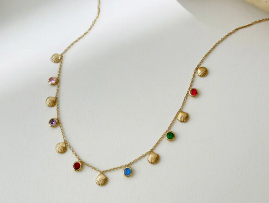 Multicolour Conch Shell Drop Necklace