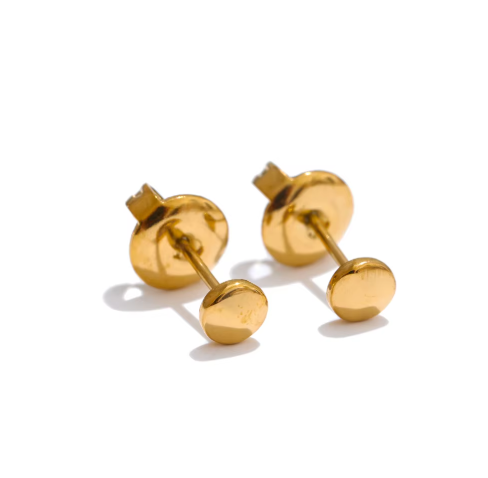 Round Second Top Stud Earrings