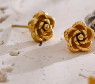 Dainty Rose Stud Earrings