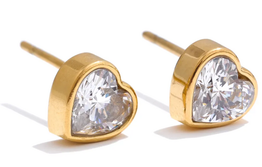 Dainty Zircon Heart Earrings