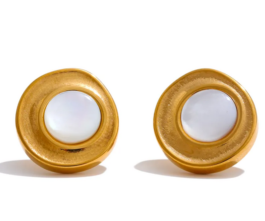 Vintage White Shell Studs