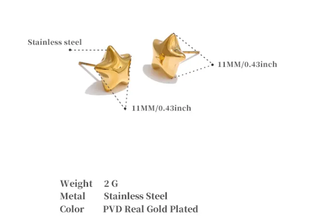 Gold Star Studs