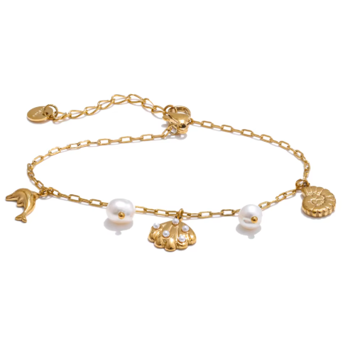 Dolphin charm chain bracelet