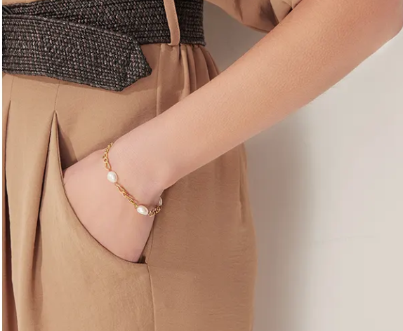 Pearl Link Chain Bracelet