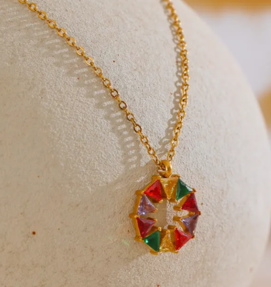 Colourful Circular Pendant Necklace