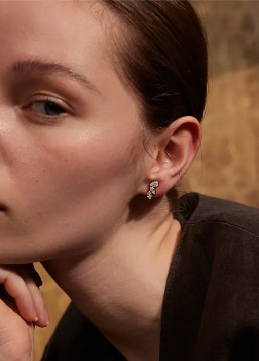 Three Wing Zircon Earrings